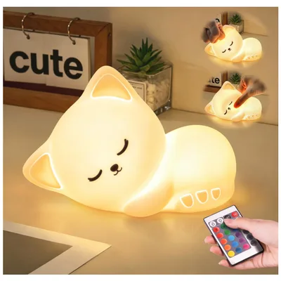 Sleepy cat night lamp