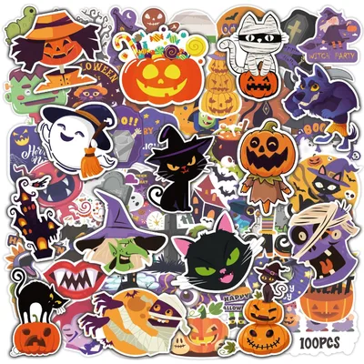 Halloween stickers, 100 pieces