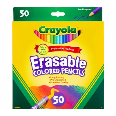 Crayola erasable, 50 colours