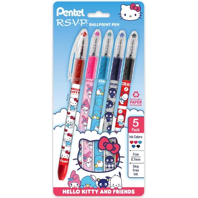 Pentel RSVP Hello Kitty and Friends pens, 5 pack